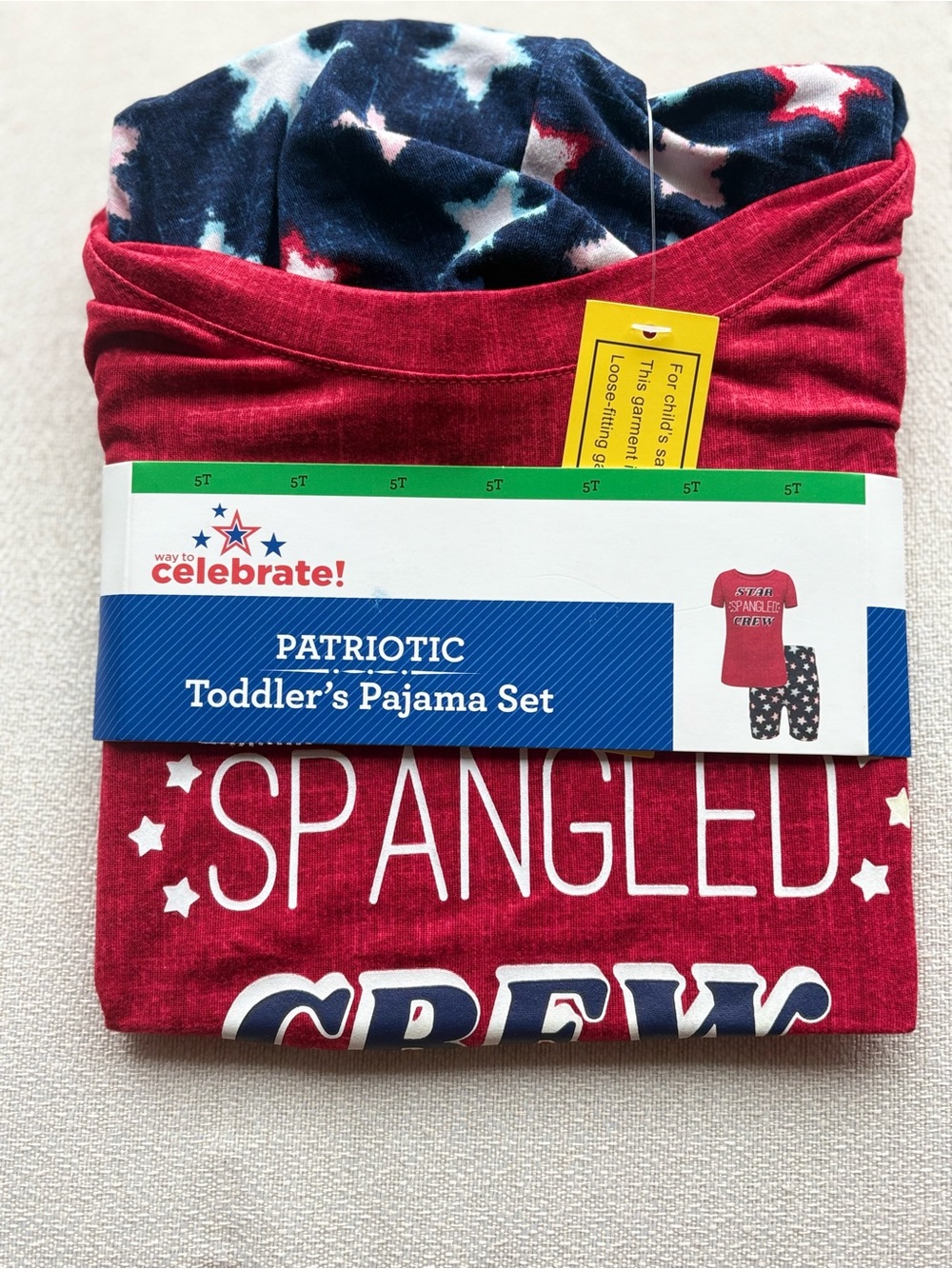 wonder nation Toddler Pajama Set - Red, Navy & White